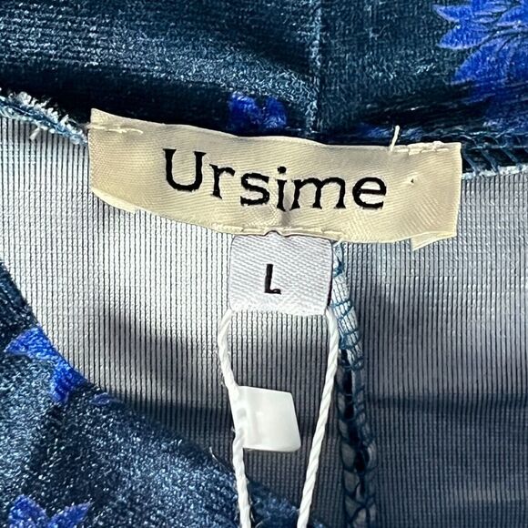 Ursime Velvet Top Large Asymmetrical Dolman Sleeve Floral Mock‎ Neck Art to Wear - Picture 4 of 11